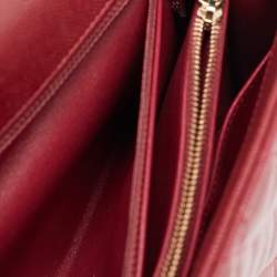Pre Owned Chanel Red Quilted Caviar Leather and Lizard Embossed Leather Small Coco Top Handle Bag