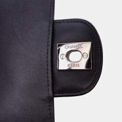 Pre Owned Chanel Black/Red Mini Rectangular Bicolor Patent Single Flap