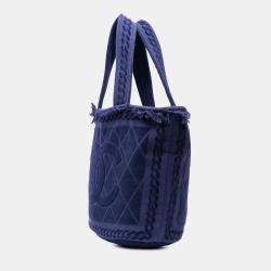 Chanel Blue CC Terry Cloth Beach Tote
