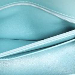 Pre Owned Chanel Blue Ombre Quilted Leather Mini Rectangular Flap Bag