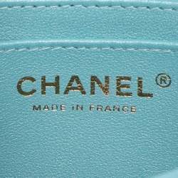 Pre Owned Chanel Blue Ombre Quilted Leather Mini Rectangular Flap Bag