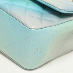 Pre Owned Chanel Blue Ombre Quilted Leather Mini Rectangular Flap Bag