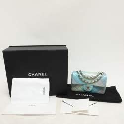 Pre Owned Chanel Blue Ombre Quilted Leather Mini Rectangular Flap Bag