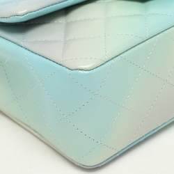 Pre Owned Chanel Blue Ombre Quilted Leather Mini Rectangular Flap Bag