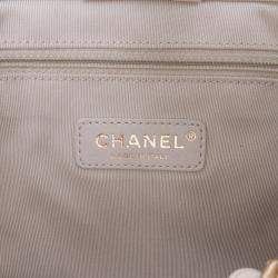 Chanel White Shiny Aged Calfskin North South Shopping Tote