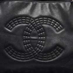 Pre Owned Chanel Black Leather Coco Bengal Shopping Tote