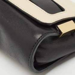 Chloe Black/White Leather Mini Elle Chain Clutch