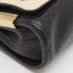 Chloe Black/White Leather Mini Elle Chain Clutch