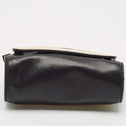 Chloe Black/White Leather Mini Elle Chain Clutch