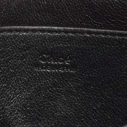 Chloe Black/White Leather Mini Elle Chain Clutch
