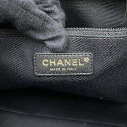 Chanel Deauville Chain tote Bag Gray Raffia Leather Size Mm