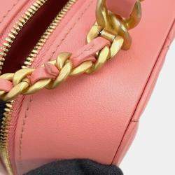 Chanel Pink Lambskin Leather Matelasse Chain Vanity Bag