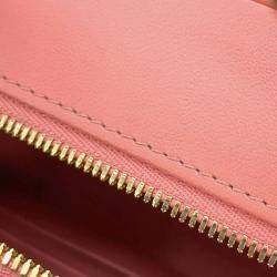 Chanel Pink Lambskin Leather Matelasse Chain Vanity Bag