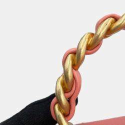 Chanel Pink Lambskin Leather Matelasse Chain Vanity Bag