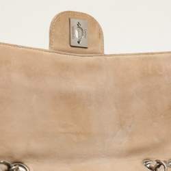 Pre Owned Chanel Beige Nylon Medium Travel Line Flap Bag