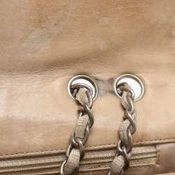 Pre Owned Chanel Beige Nylon Medium Travel Line Flap Bag