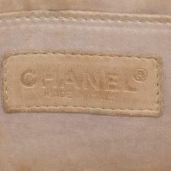 Pre Owned Chanel Beige Nylon Medium Travel Line Flap Bag