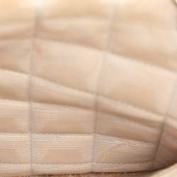 Pre Owned Chanel Beige Nylon Medium Travel Line Flap Bag