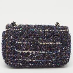Chanel Blue Tweed Small CC Flap Bag