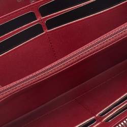 Chanel Red Ultra Stitch Leather CC Zip Continental Wallet
