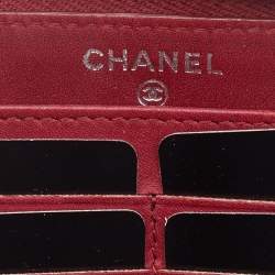 Chanel Red Ultra Stitch Leather CC Zip Continental Wallet