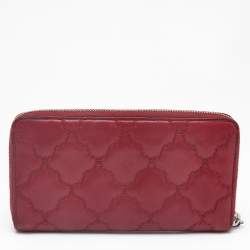 Chanel Red Ultra Stitch Leather CC Zip Continental Wallet