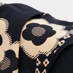 Chanel Black Brown CC Silk Camellia Frame Clutch