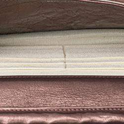 Pre Owned Chanel Pink Reissue 2.55 Quilted Metallic Aged Calfskin Wallet on Chain