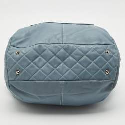 Chanel Light Blue Quilted Leather Trianon Tote