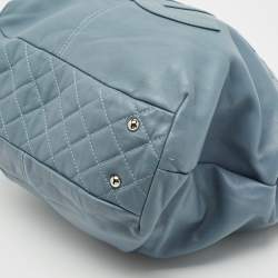 Chanel Light Blue Quilted Leather Trianon Tote