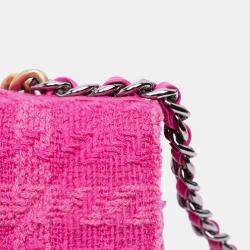Chanel Pink Tweed 19 Wallet On Chain