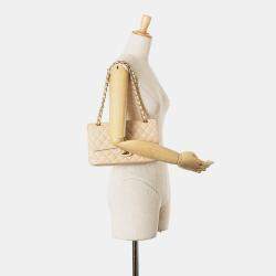 Chanel Beige Medium Classic Caviar Double Flap