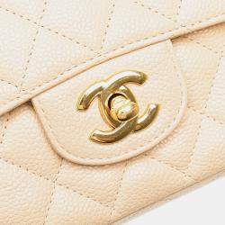 Chanel Beige Medium Classic Caviar Double Flap