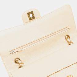 Chanel Beige Medium Classic Caviar Double Flap