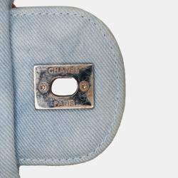 Chanel Blue Brown Jumbo Denim Canebiers Net Flap