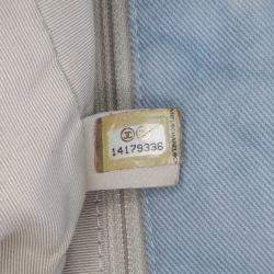 Chanel Blue Brown Jumbo Denim Canebiers Net Flap