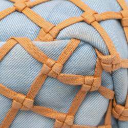 Chanel Blue Brown Jumbo Denim Canebiers Net Flap