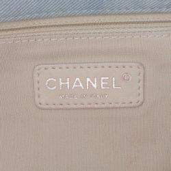 Chanel Blue Brown Jumbo Denim Canebiers Net Flap