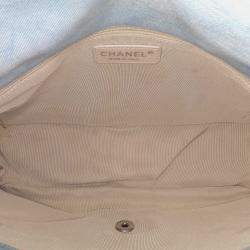 Chanel Blue Brown Jumbo Denim Canebiers Net Flap