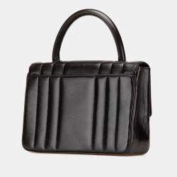 Chanel Black Lambskin Mademoiselle Kelly Top Handle Bag