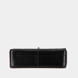 Chanel Black Lambskin Mademoiselle Kelly Top Handle Bag