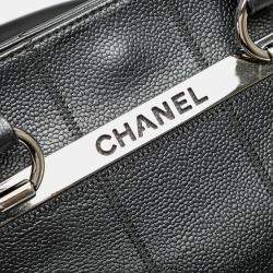 Pre Owned Chanel Black Caviar Choco Bar Tote