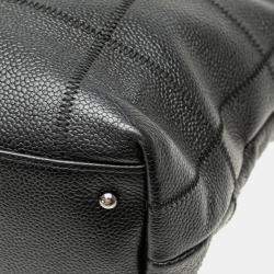 Pre Owned Chanel Black Caviar Choco Bar Tote