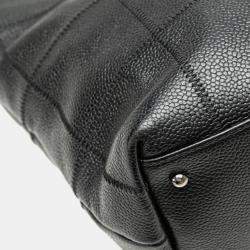 Pre Owned Chanel Black Caviar Choco Bar Tote