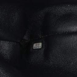 Chanel Black CC Chevron Calfskin Envelope Clutch