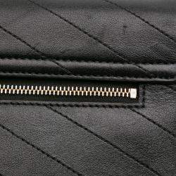 Chanel Black CC Chevron Calfskin Envelope Clutch