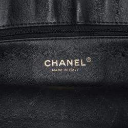 Chanel Black CC Chevron Calfskin Envelope Clutch