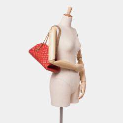 Chanel Red Medium Lambskin Just Mademoiselle Bowling Bag