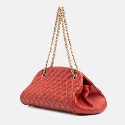 Chanel Red Medium Lambskin Just Mademoiselle Bowling Bag