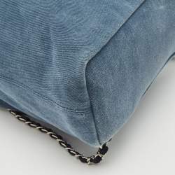 Pre Owned Chanel Blue Denim and Leather Sequin Embellished Deauville Backpack 